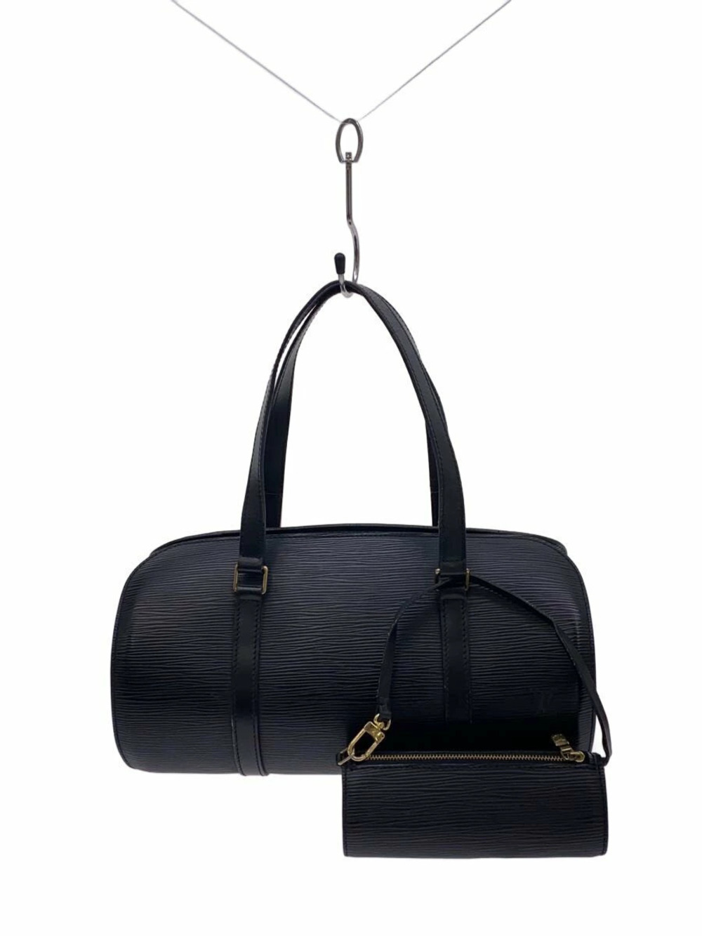 LOUIS VUITTON Soufflot Epi Leather Bag Black